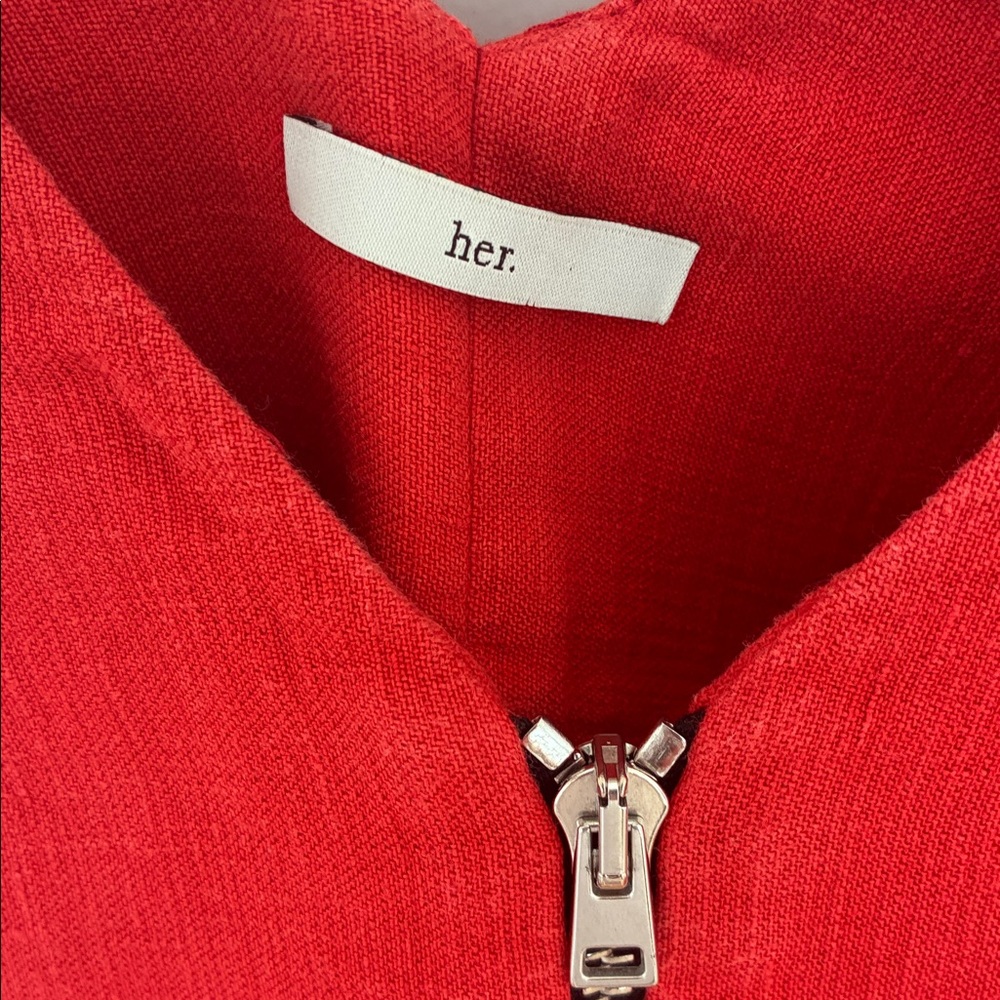 Red Linen Summer Dress